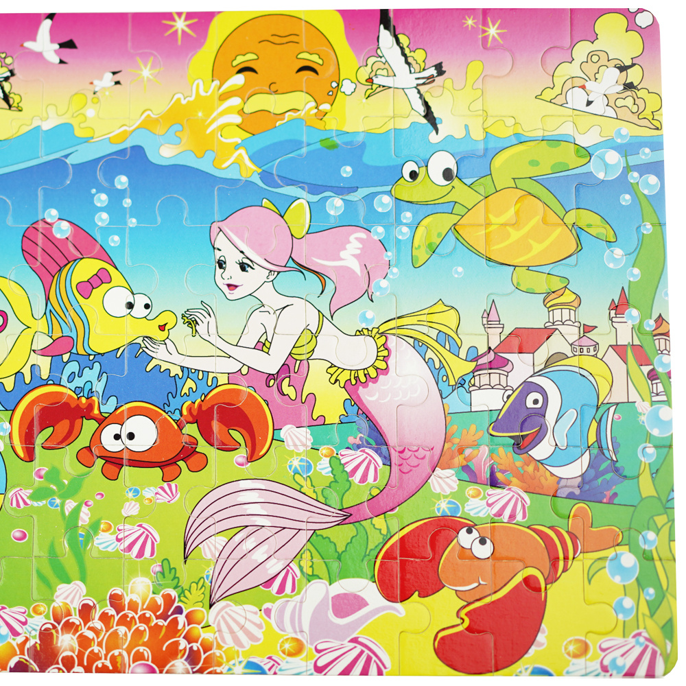 Kolorowa układanka puzzle dla dzieci 40 el. syrenka świat wodny