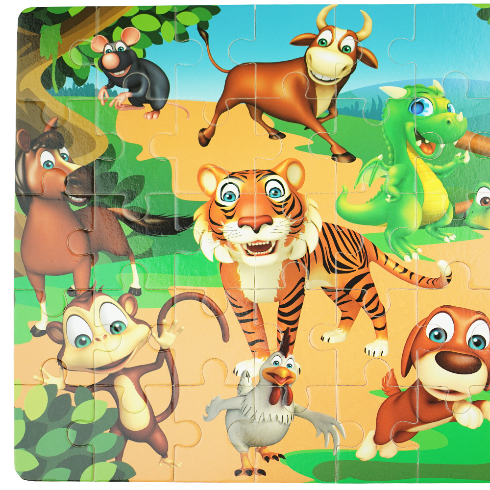 Kolorowa układanka puzzle dla dzieci 40 el. zwierzęta