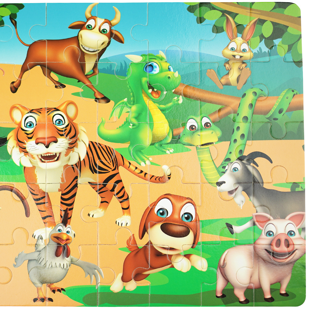 Kolorowa układanka puzzle dla dzieci 40 el. zwierzęta