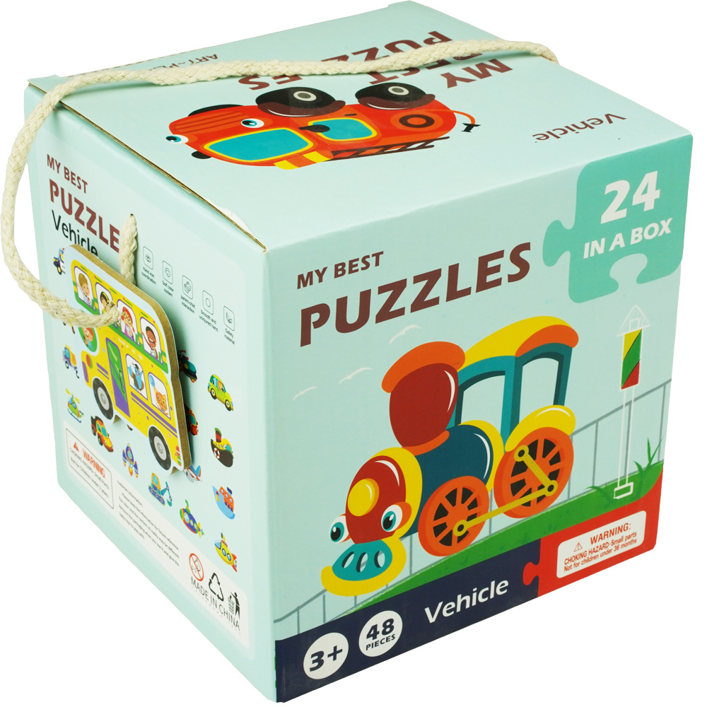 Kolorowa układanka puzzle dla dzieci pojazdy