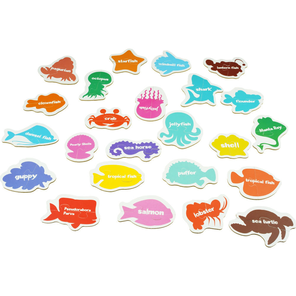 Kolorowa układanka puzzle dla dzieci zwierzęta wodne