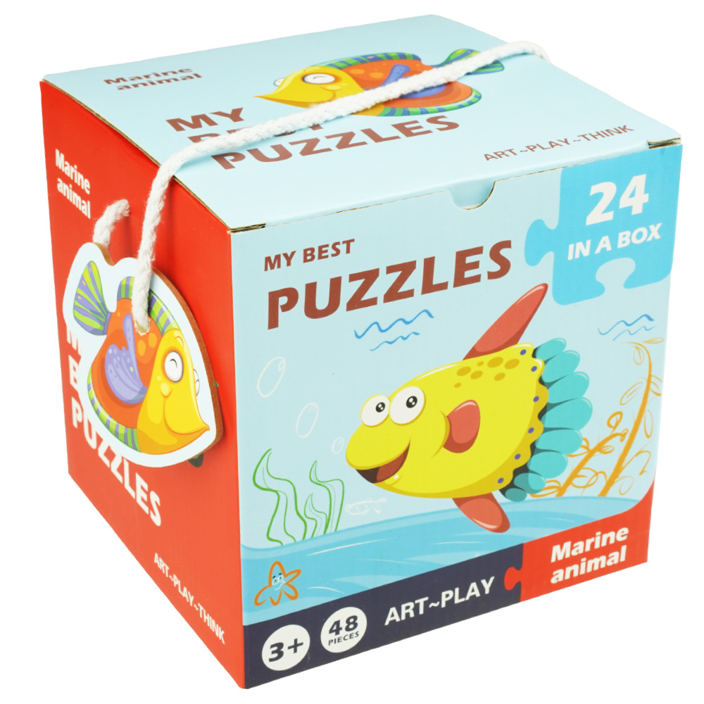 Kolorowa układanka puzzle dla dzieci zwierzęta wodne