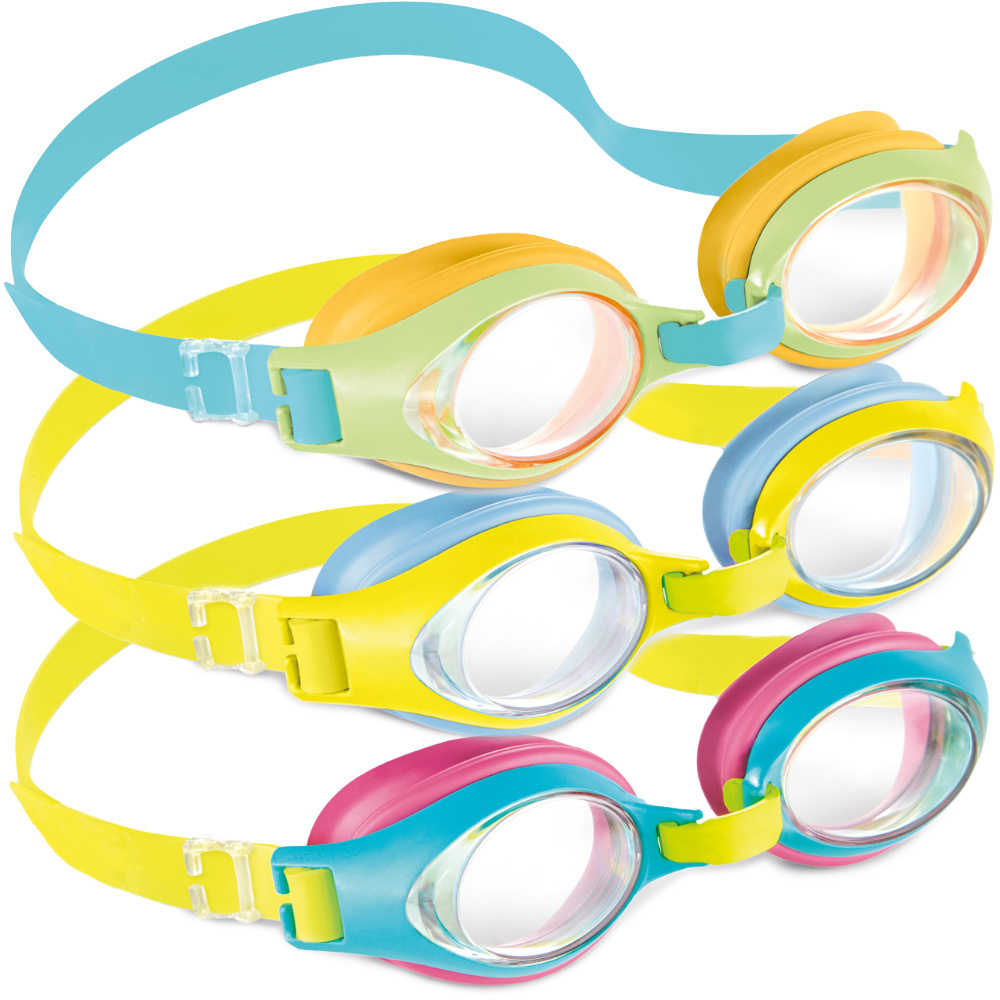 Okulary do pływania rózowo- niebiesko- żółte INTEX 55611