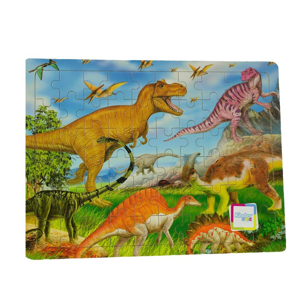 Puzzle drewniane układanka dla dzieci Dino Świat Dinozaurów 60 el.