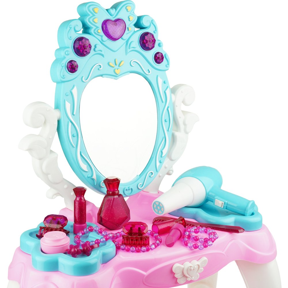 Toaletka  dla dziewczynki Lustro Fryzjer  krzesełko taboret akcesoria