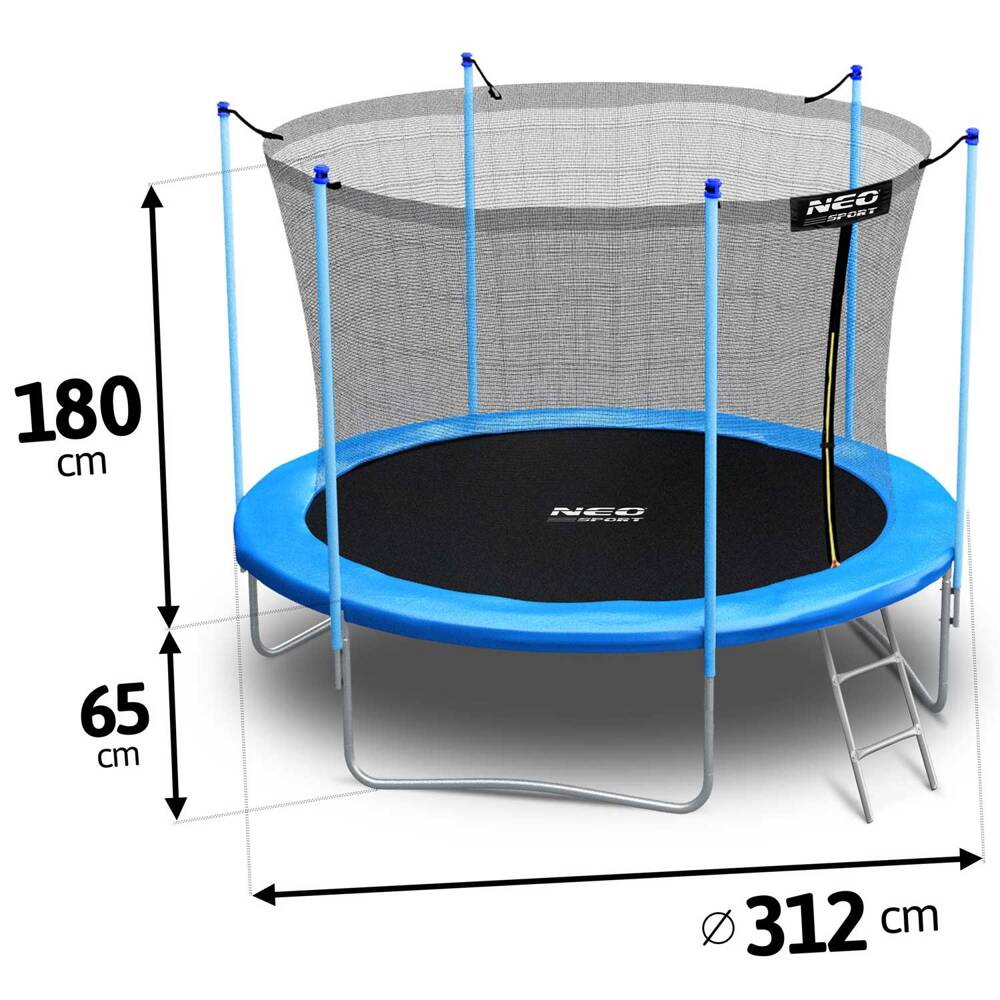 Trampolina ogrodowa 10ft/312cm z siatką wewnętrzną i drabinką