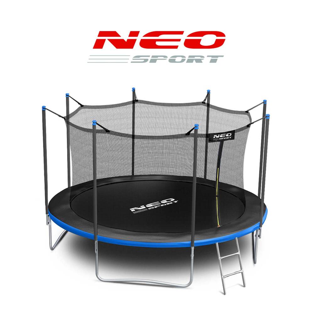 Trampolina ogrodowa 12ft/374cm z siatką wewnętrzną i drabinką Neo-Sport