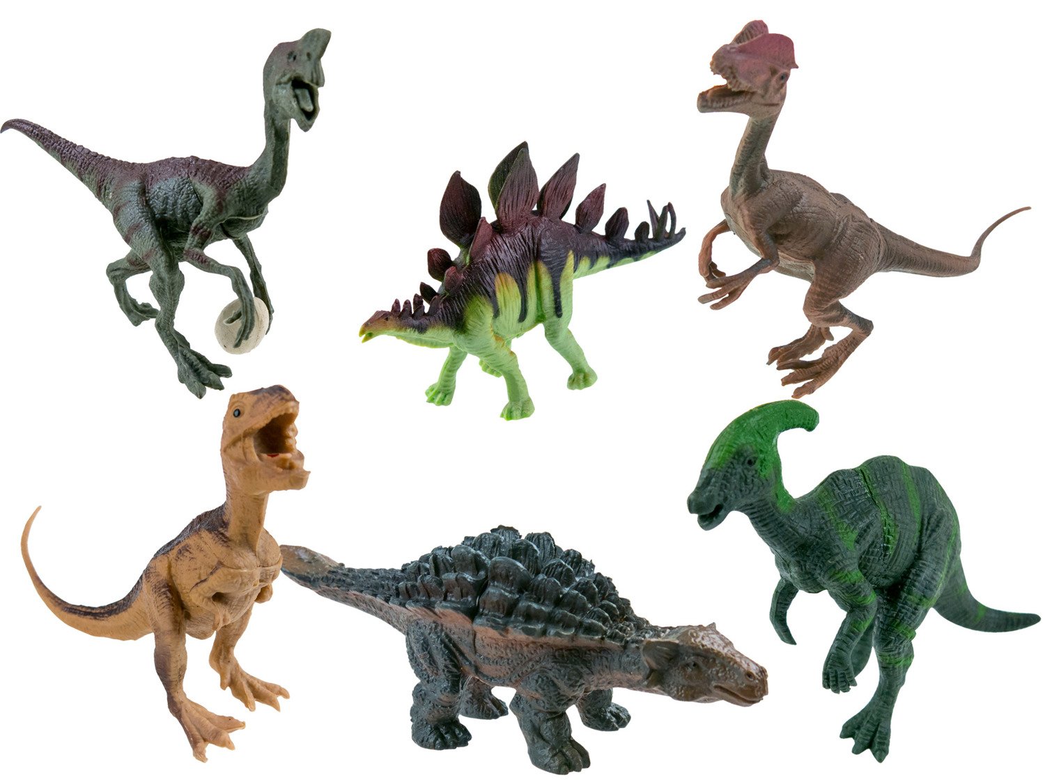 Zwierzęta gumowe Dinozaury+Jajo figurki zestaw 6 szt.