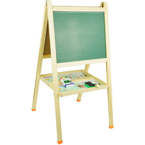 2w1 Dwustronna tablica magnetyczna kredowa drewniana
