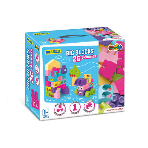 Big Blocks Pink klocki 26 el.