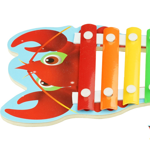 Cymbałki drewniane edukacyjna zabawka dla dzieci krab