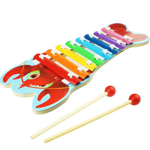 Cymbałki drewniane edukacyjna zabawka dla dzieci krab