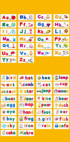 Drewniana gra w kombinację słów alfabet