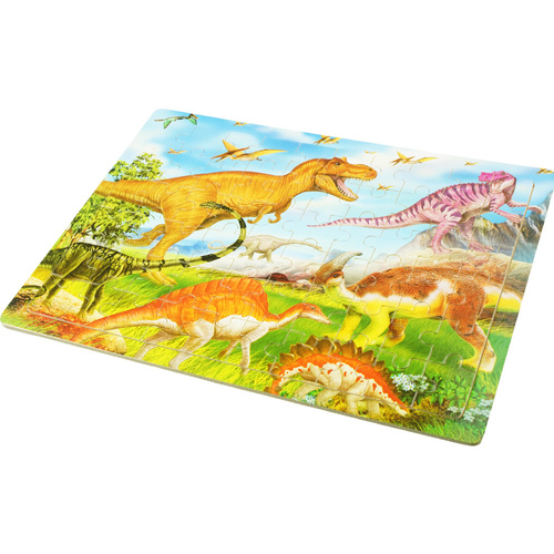 Drewniana kolorowa układanka puzzle Dinozaury