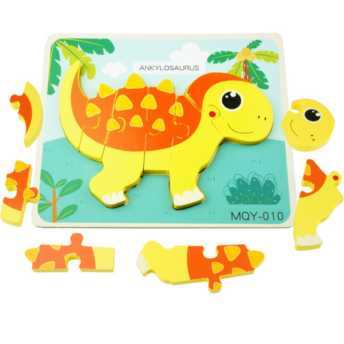 Drewniana kolorowa układanka puzzle dinozaury Ankylosaurus