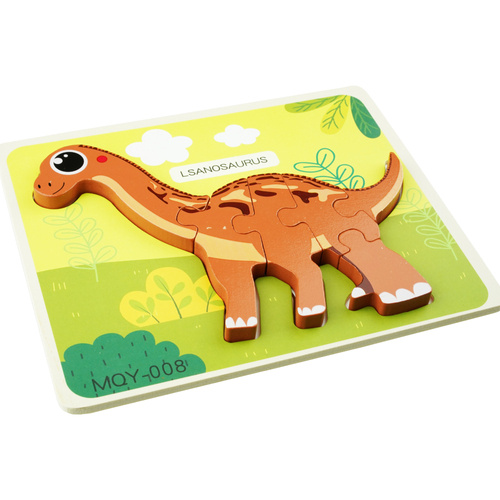 Drewniana kolorowa układanka puzzle dinozaury Lsanosaurus