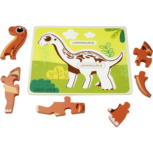 Drewniana kolorowa układanka puzzle dinozaury Lsanosaurus