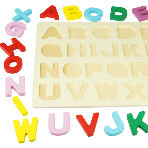 Drewniana układanka puzzle Alfabet Literki 