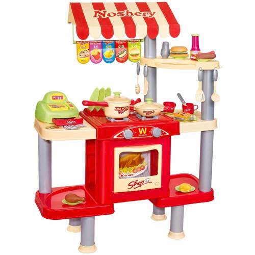 Duża kuchnia na kółkach kasa Fast Food+ Akcesoria dla dzieci