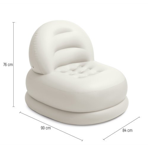 Fotel dmuchany biały 84 x 99 x 76cm INTEX 68592