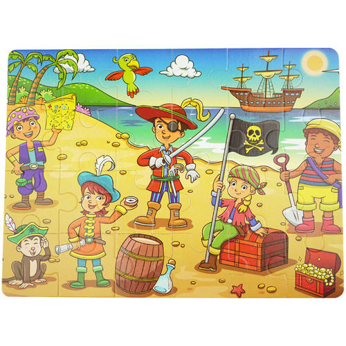 Kolorowa układanka puzzle dla dzieci 40 el. piraci
