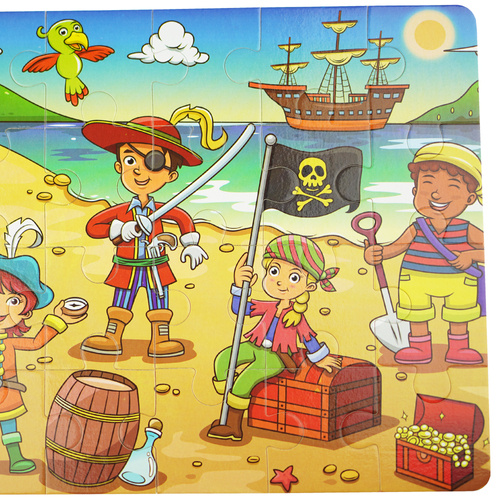 Kolorowa układanka puzzle dla dzieci 40 el. piraci