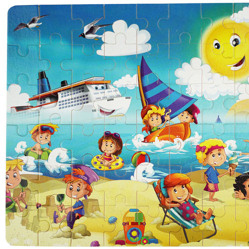 Kolorowa układanka puzzle dla dzieci 40 el. plaża morze