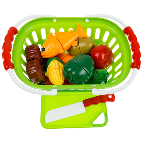 Koszyk zakupowy z warzywami do krojenia kolorowy ryba