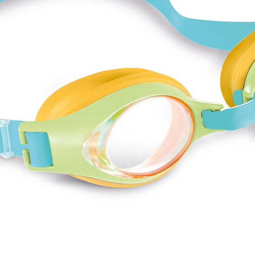 Okulary do pływania pływackie junior  Intex 55611 zielono- pomarańczowo- niebieskie 