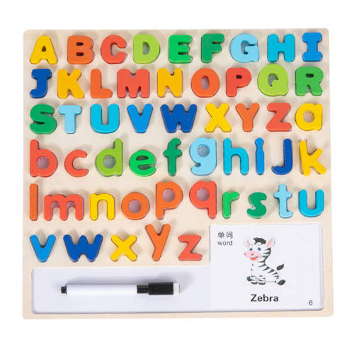 Tablica edukacyjna układanka puzzle alfabet pisak karty