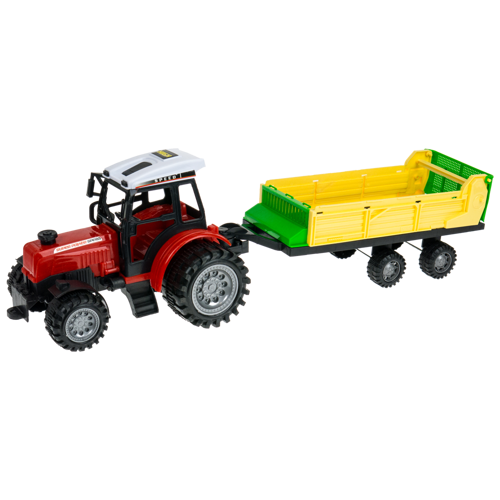 Traktor ciągnik z przyczepą rolniczą maszyny rolnicze