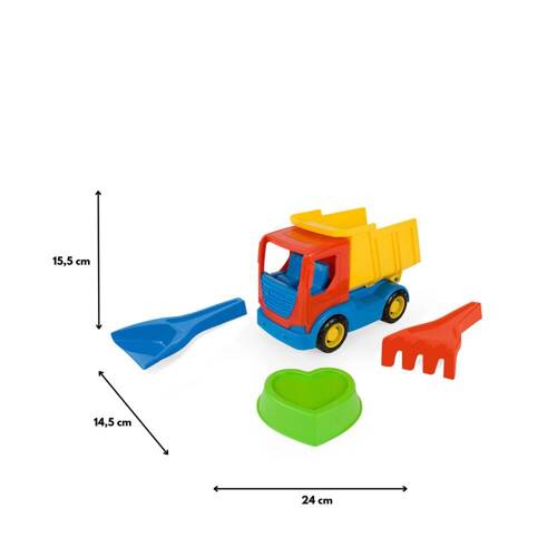 Zestaw do piaskownicy Wader 70421 Tech Truck wywrotka z akcesoriami do piasku