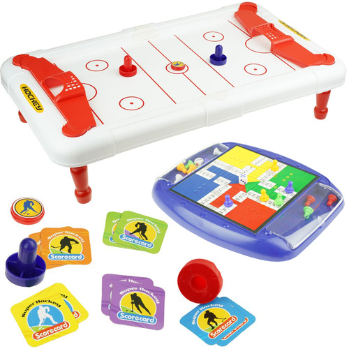 Zestaw gier zręcznościowych hokej na lodzie stołowy-cymbergaj karty Chińczyk