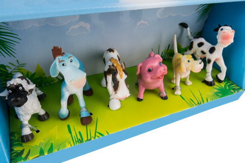 Zestaw zwierząt gumowych Farma figurki Gospodarstwo 6 sztuk