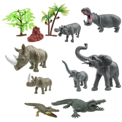 Zwierzęta Zoo gumowe zestaw figurki 8 sztuk